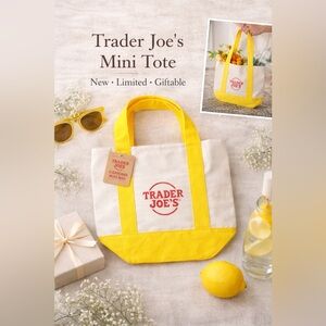 T Trader Joe’s Mini Canvas Tote Bag NWT Rare Reusable Gift Bag